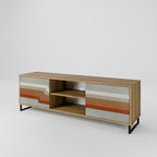 PECULIAR TRAIL Mueble de TV de 2 Puertas en Efecto Roble