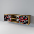 BROKEN LINES 2-Door TV Stand in Oak Effect