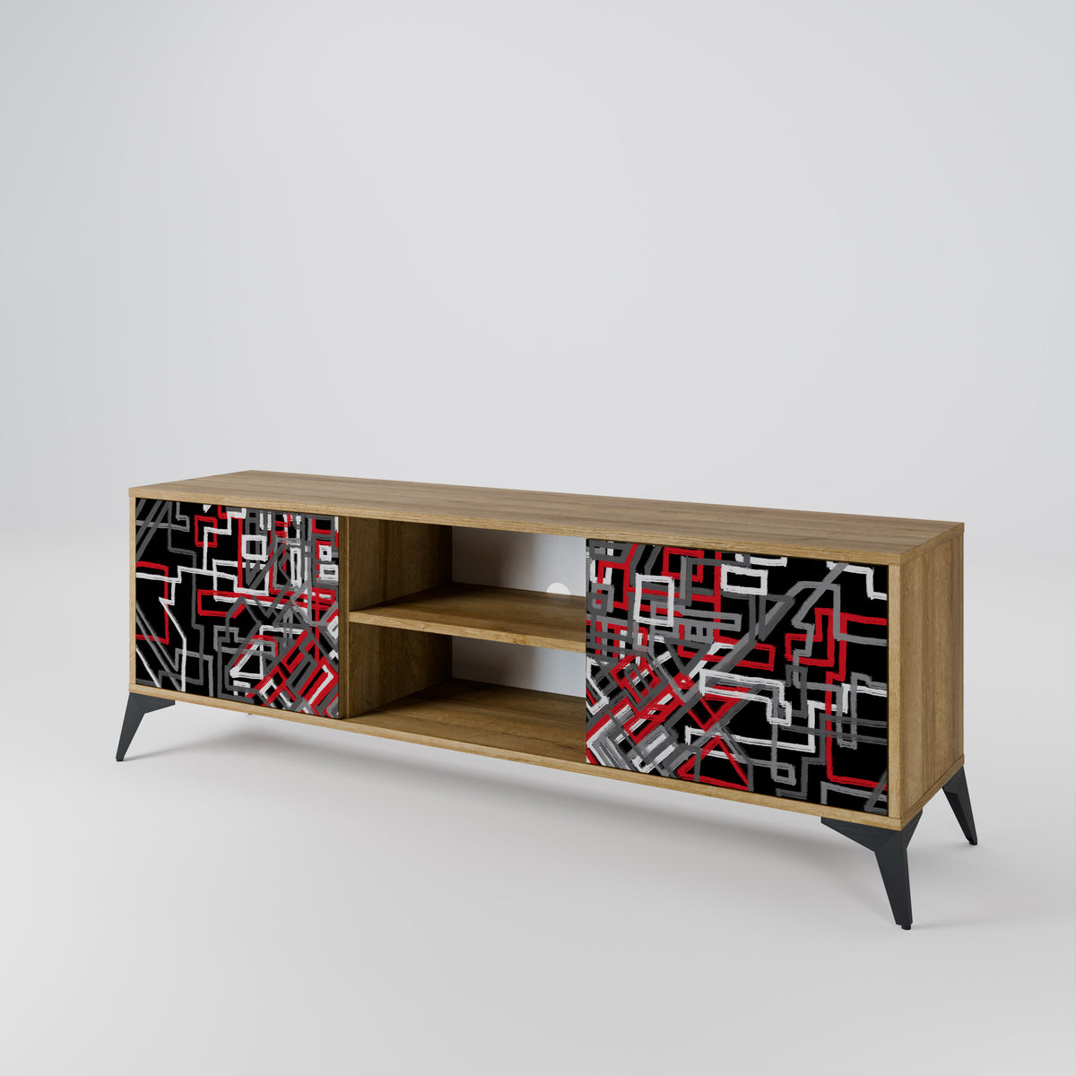 BROKEN LINES Mueble de TV de 2 Puertas