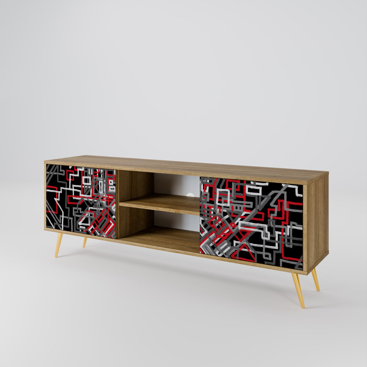 BROKEN LINES Mueble de TV de 2 Puertas