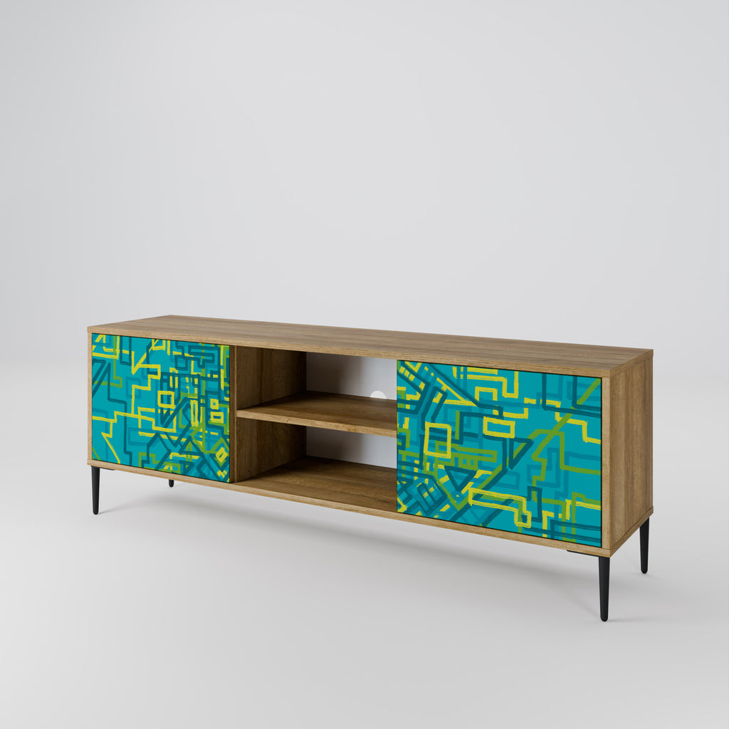 NOSTALGIC MEMORIES Mueble de TV de 2 puertas con efecto roble