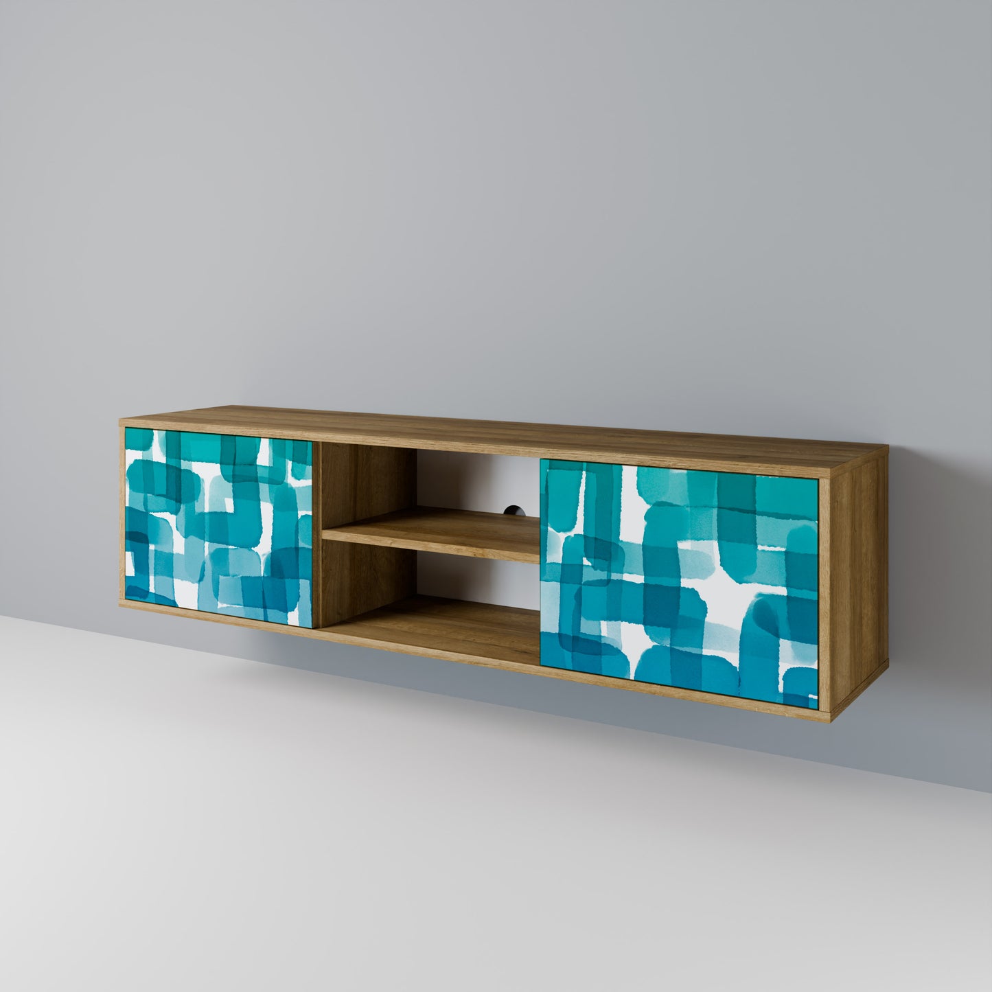 TURQUOISE RECTANGLES Mueble de TV de 2 Puertas