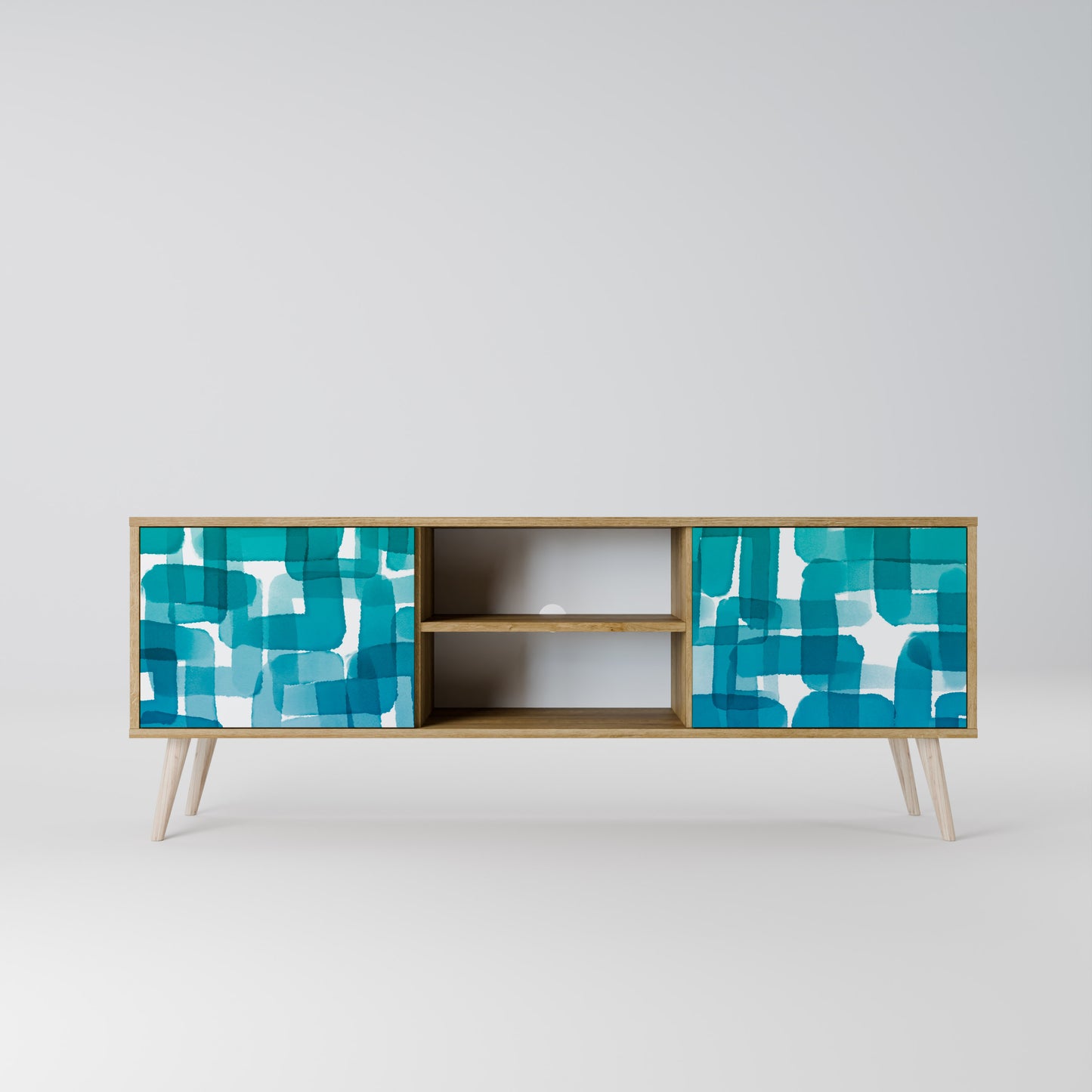 TURQUOISE RECTANGLES Mueble de TV de 2 Puertas