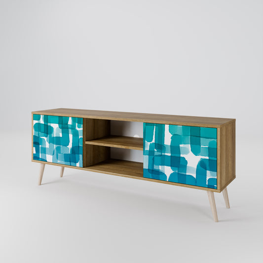 TURQUOISE RECTANGLES Mueble de TV de 2 Puertas
