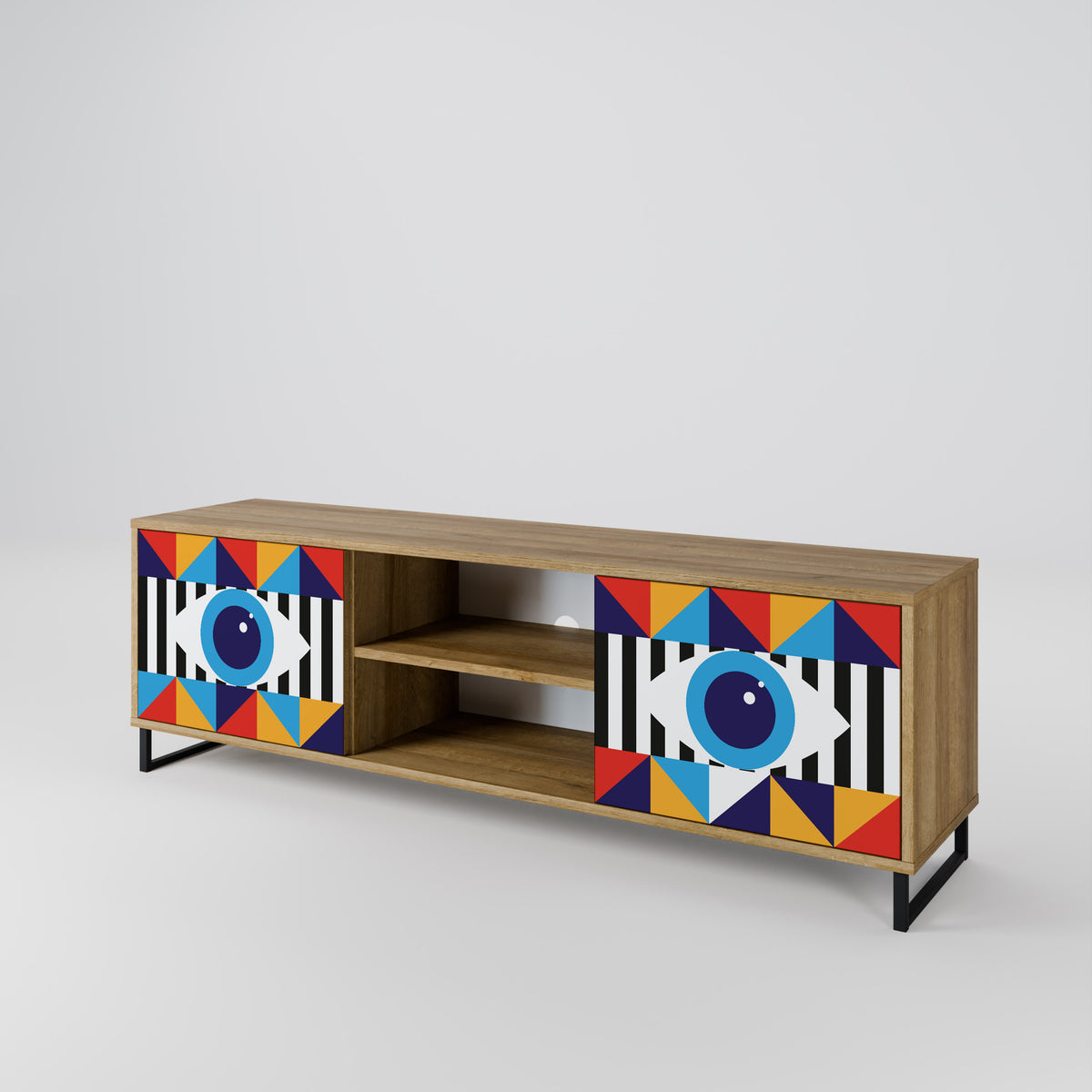 ABSTRACTION AND GEOMETRY Mueble de TV de 2 Puertas