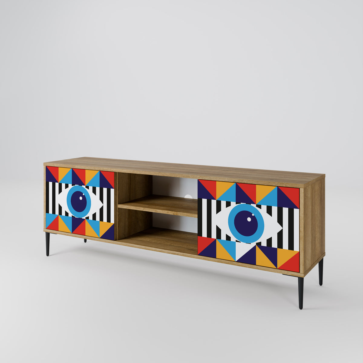 ABSTRACTION AND GEOMETRY Mueble de TV de 2 Puertas
