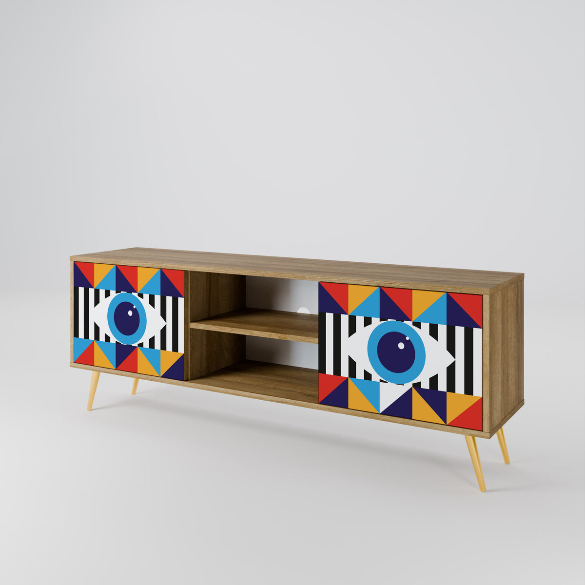ABSTRACTION AND GEOMETRY Mueble de TV de 2 Puertas