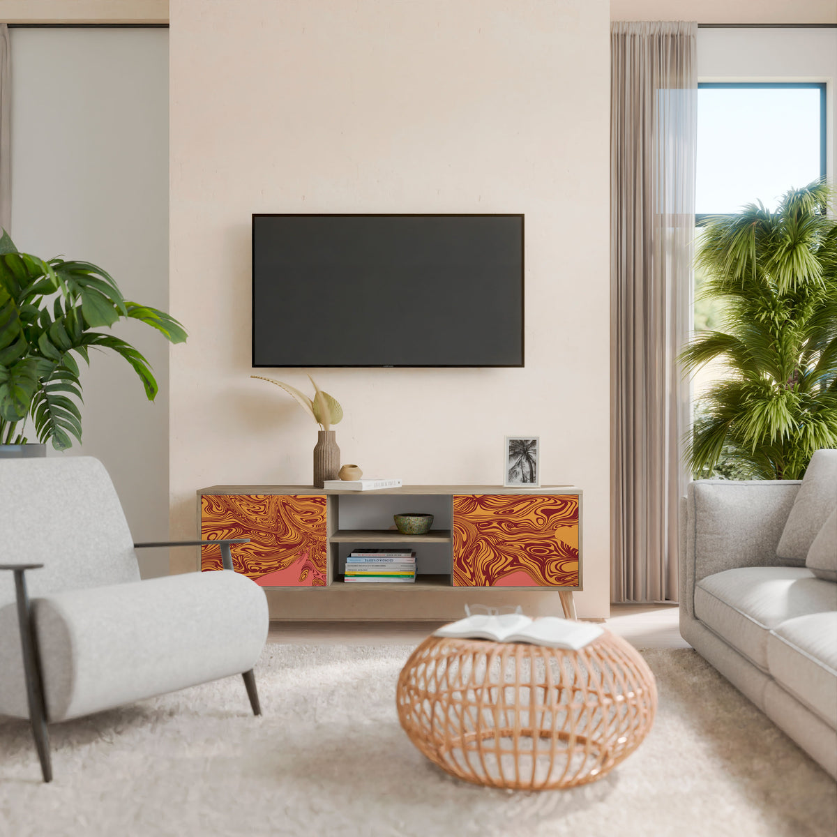 FLOATING THOUGHTS Mueble de TV de 2 Puertas