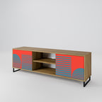 RISING GEOMETRY STARS Mueble de TV de 2 Puertas en Efecto Roble