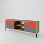 RISING GEOMETRY STARS Mueble de TV de 2 Puertas en Efecto Roble