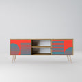 RISING GEOMETRY STARS Mueble de TV de 2 Puertas en Efecto Roble
