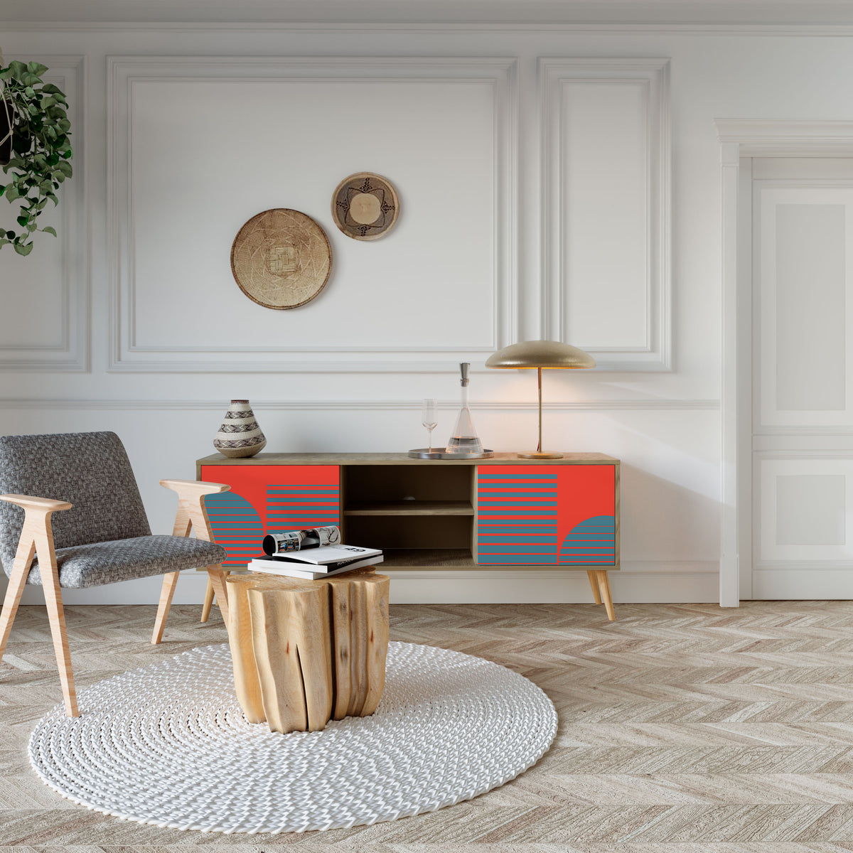 RISING GEOMETRY STARS Mueble de TV de 2 Puertas