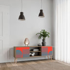 RISING GEOMETRY STARS Mueble de TV de 2 Puertas en Efecto Roble