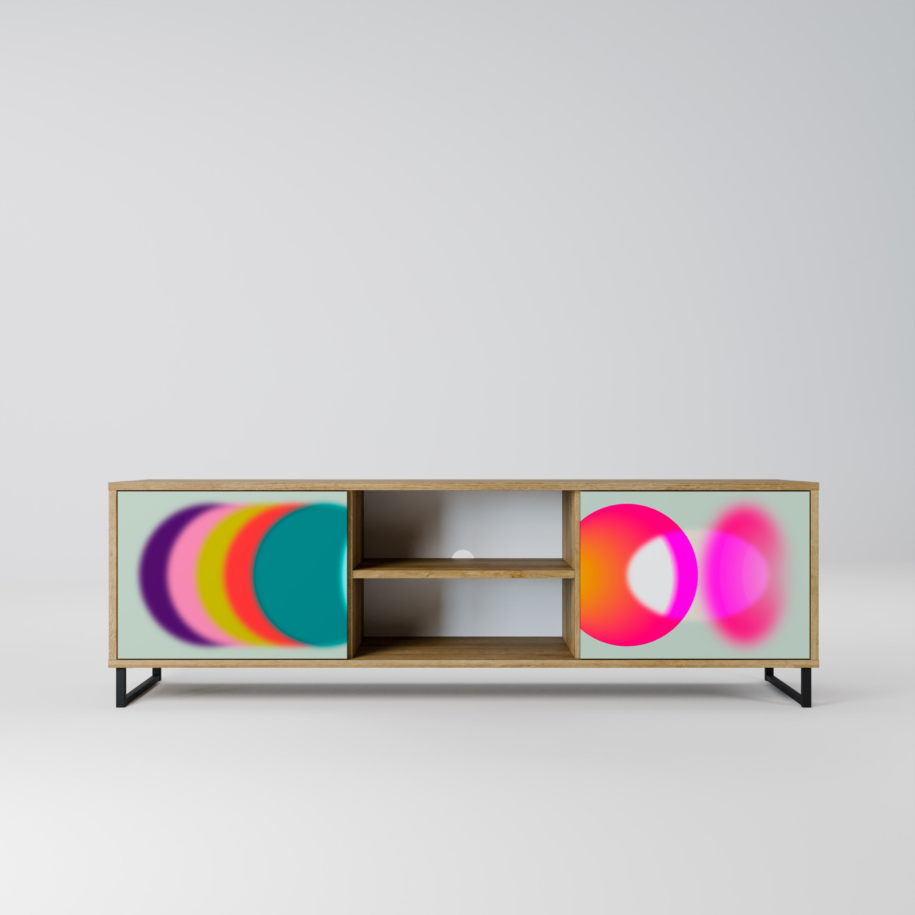 Mueble de TV de 2 puertas SYMPHONY OF COLORS en efecto roble