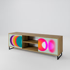 SYMPHONY OF COLORS Mueble de TV de 2 Puertas en Efecto Roble