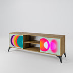 SYMPHONY OF COLORS Mueble de TV de 2 Puertas en Efecto Roble