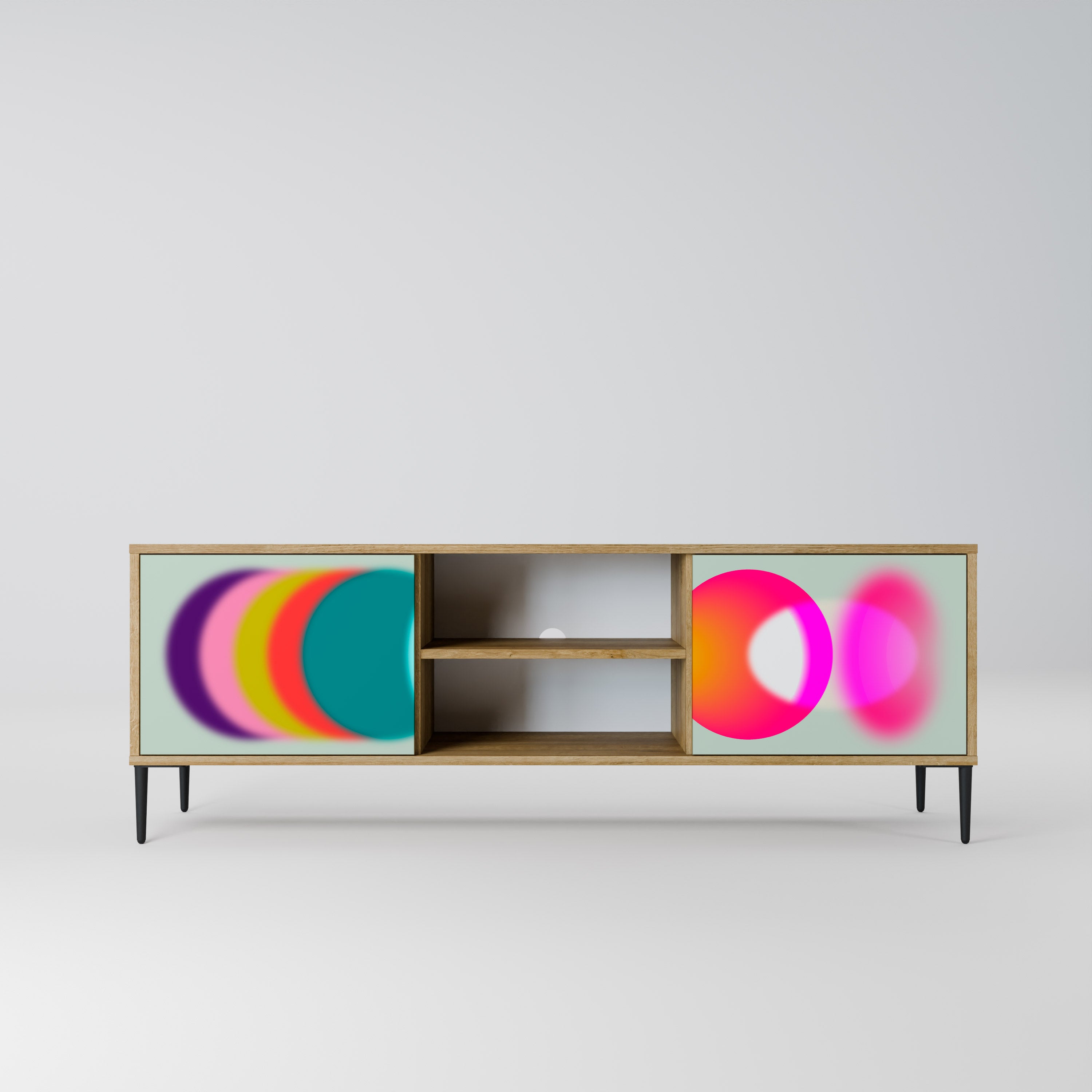 Mueble de TV de 2 puertas SYMPHONY OF COLORS en efecto roble
