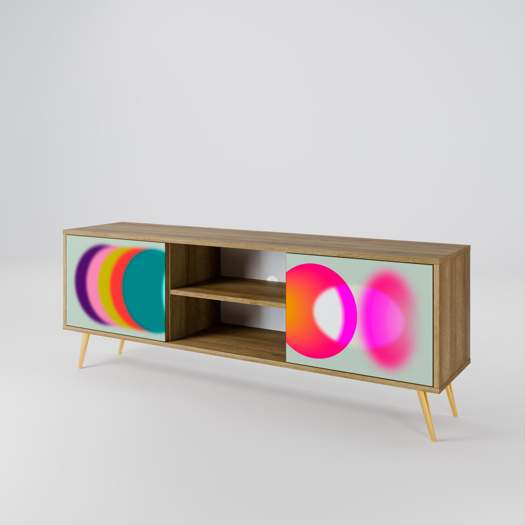 Mueble de TV de 2 puertas SYMPHONY OF COLORS en efecto roble