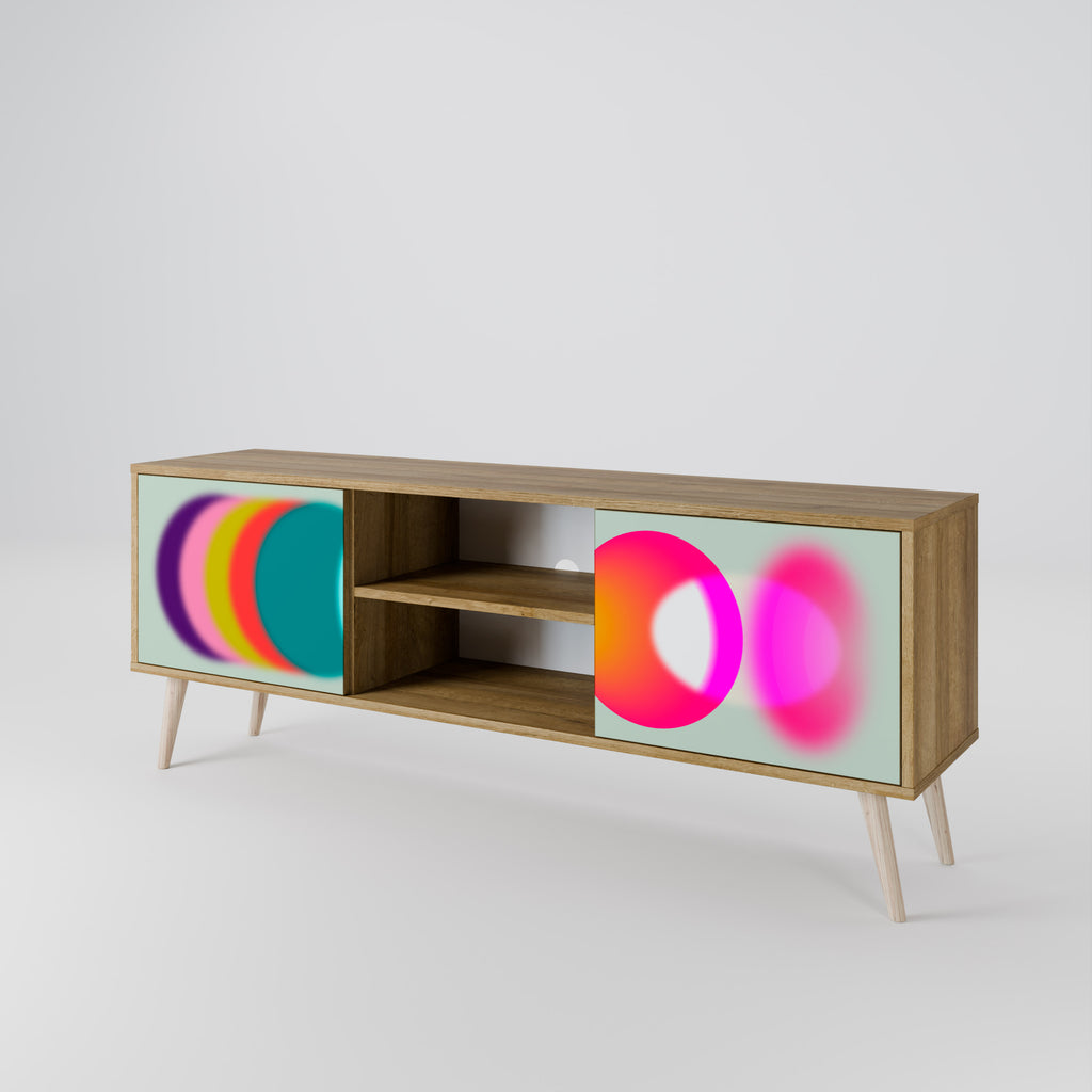 Mueble de TV de 2 puertas SYMPHONY OF COLORS en efecto roble