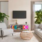SYMPHONY OF COLORS Mueble de TV de 2 Puertas en Efecto Roble