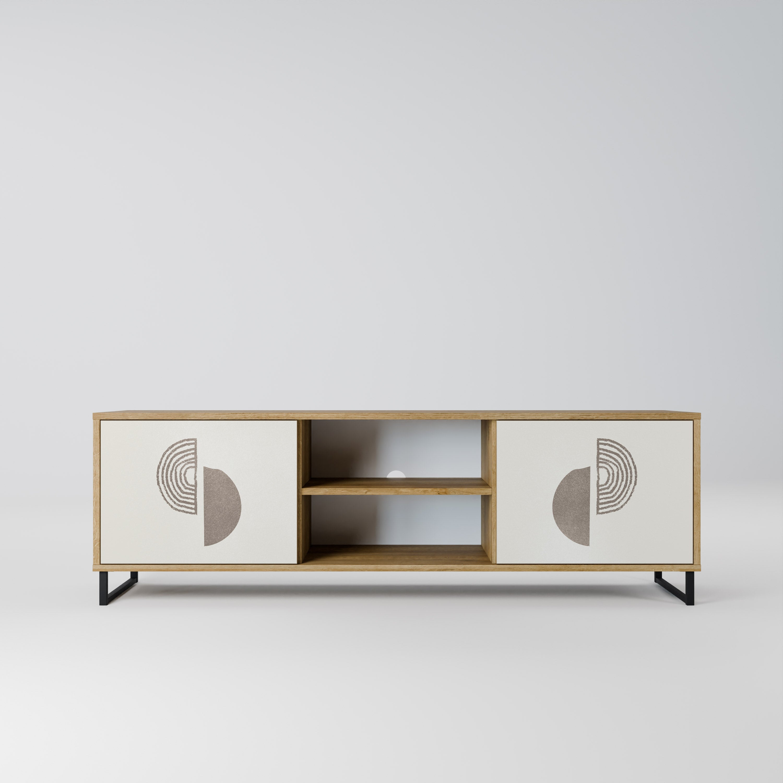 Mueble de TV de 2 puertas HARMONY ESSENCE con efecto roble