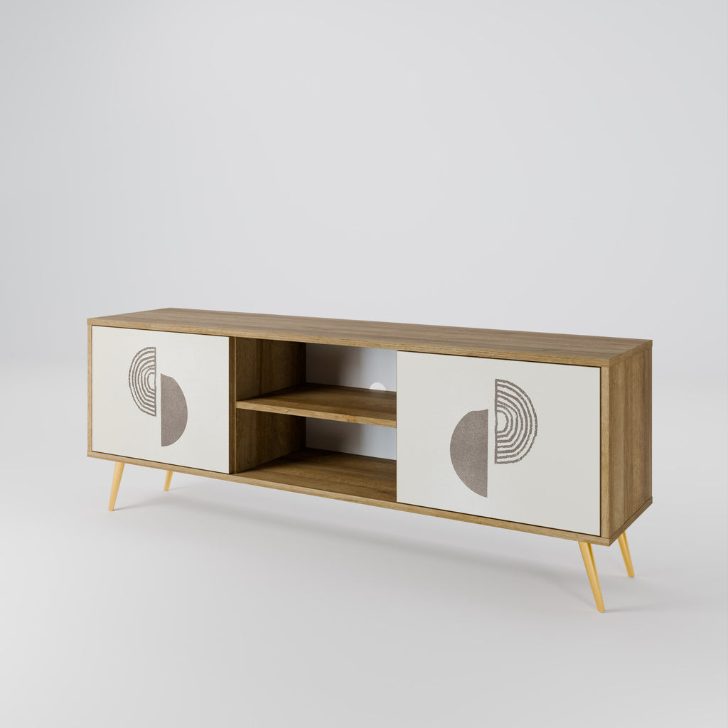 Mueble de TV de 2 puertas HARMONY ESSENCE con efecto roble
