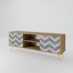 TOUGH ZIG ZAG Mueble de TV de 2 Puertas en Efecto Roble