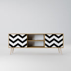 CLASSIC ZIG ZAG Mueble de TV de 2 Puertas en Efecto Roble