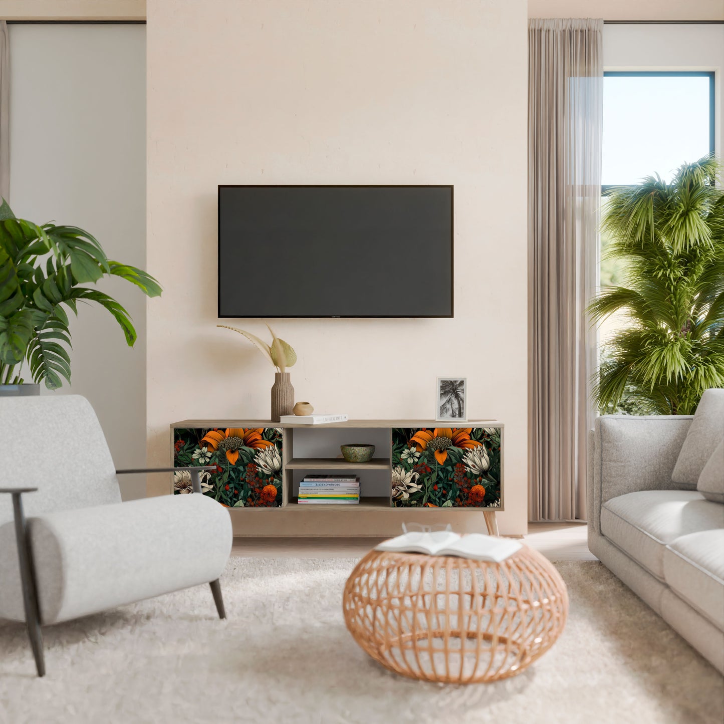 MIDNIGHT SPROUT Mueble de TV de 2 Puertas
