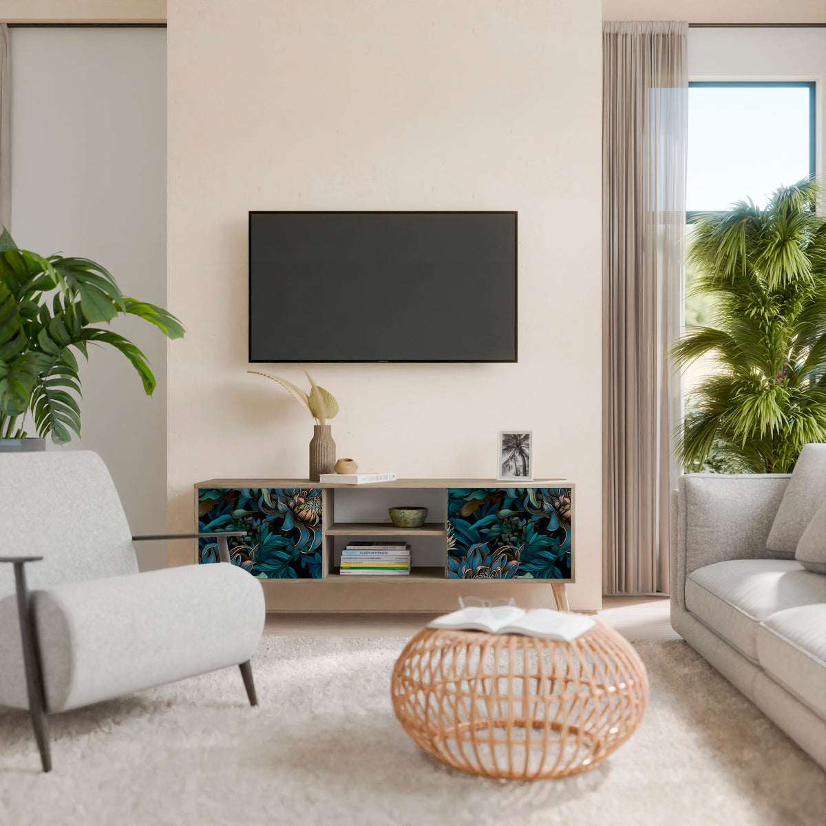 TWILIGHT BLOOM Mueble de TV de 2 Puertas