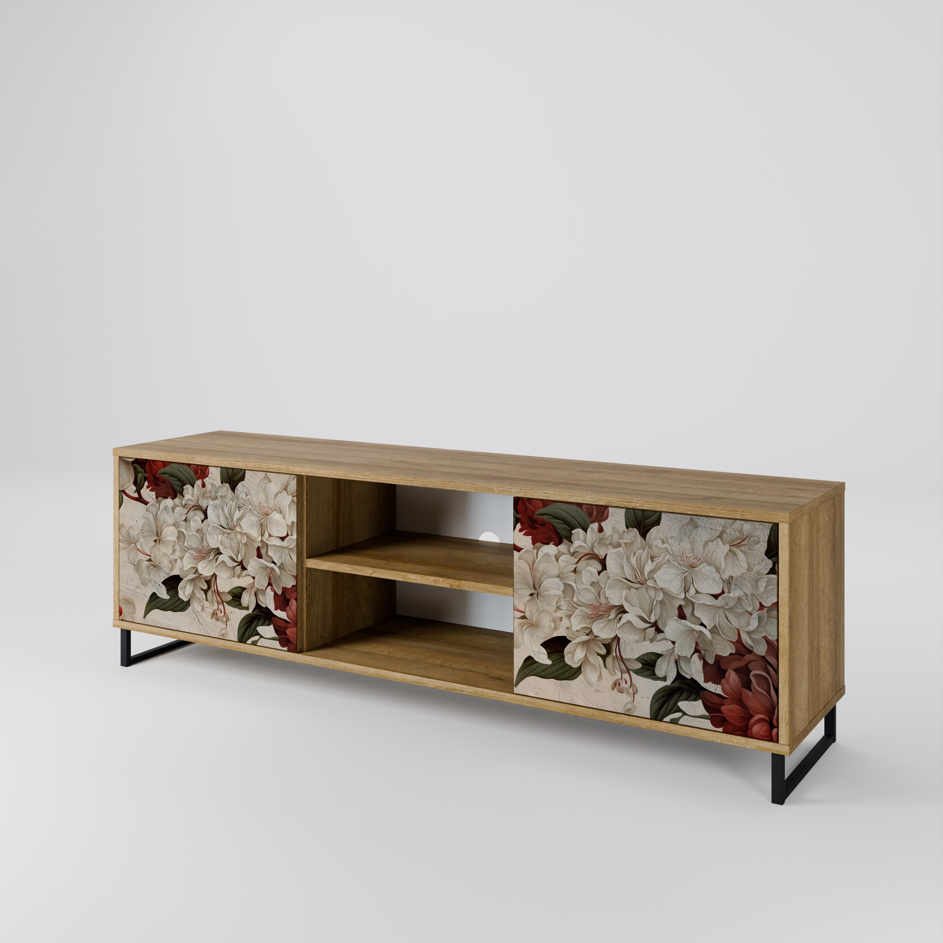 Mueble de TV de 2 puertas con efecto roble EPHEMERAL DAYS