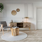 PETAL DISTINGUISH Mueble de TV de 2 Puertas en Efecto Roble