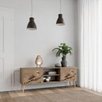 PETAL DISTINGUISH Mueble de TV de 2 Puertas en Efecto Roble