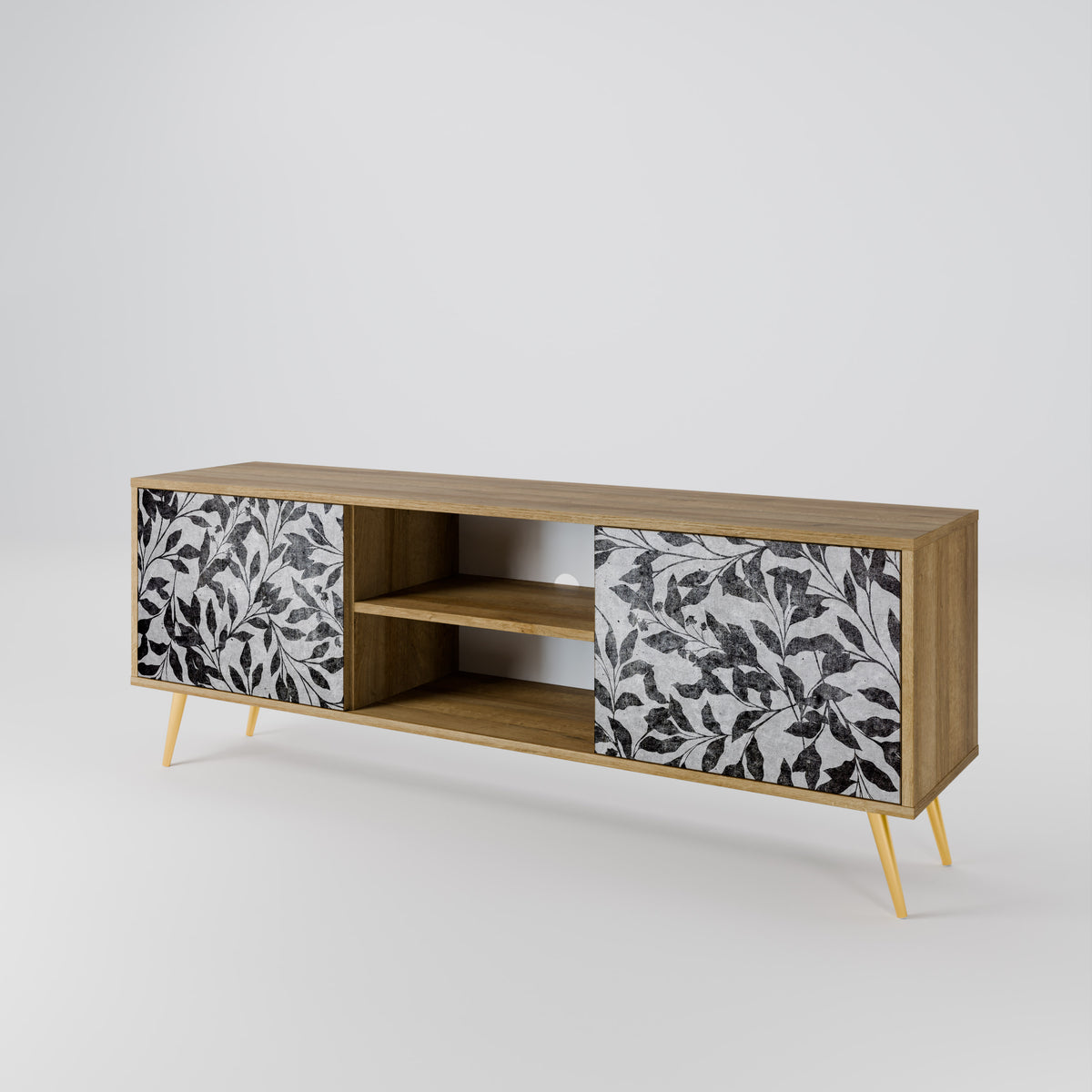CHARCOAL SPROUT Mueble de TV de 2 Puertas