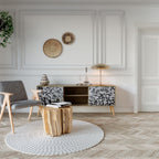 CHARCOAL SPROUT Mueble de TV de 2 Puertas en Efecto Roble