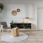 SUCCULENT JUNGLE Mueble de TV de 2 Puertas en Efecto Roble