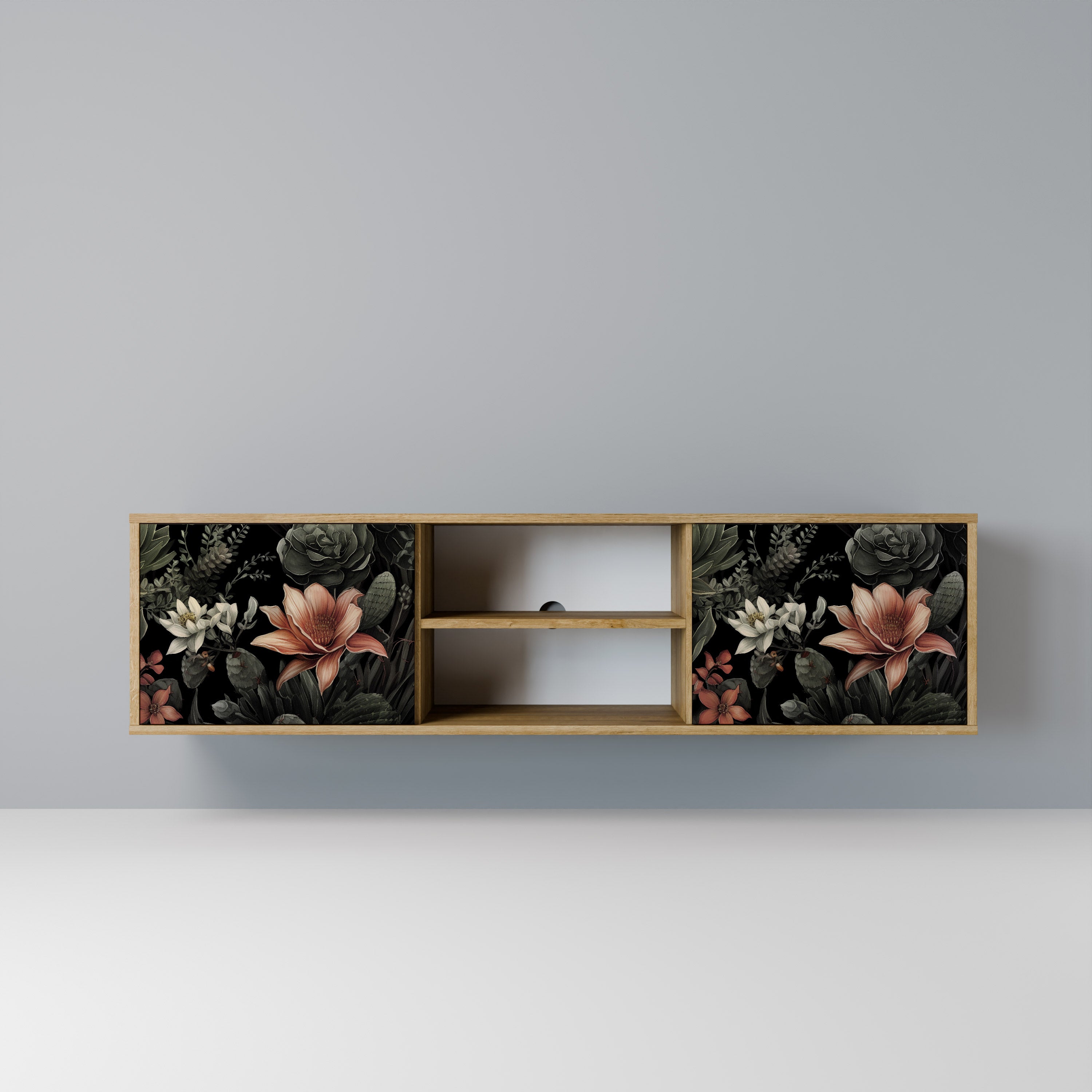 Mueble de TV SECRET VERDURE de 2 puertas con efecto roble