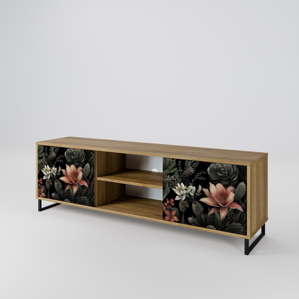 Mueble de TV SECRET VERDURE de 2 puertas con efecto roble