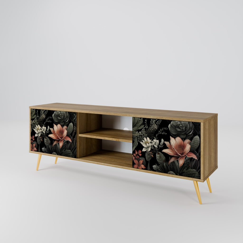 Mueble de TV SECRET VERDURE de 2 puertas con efecto roble