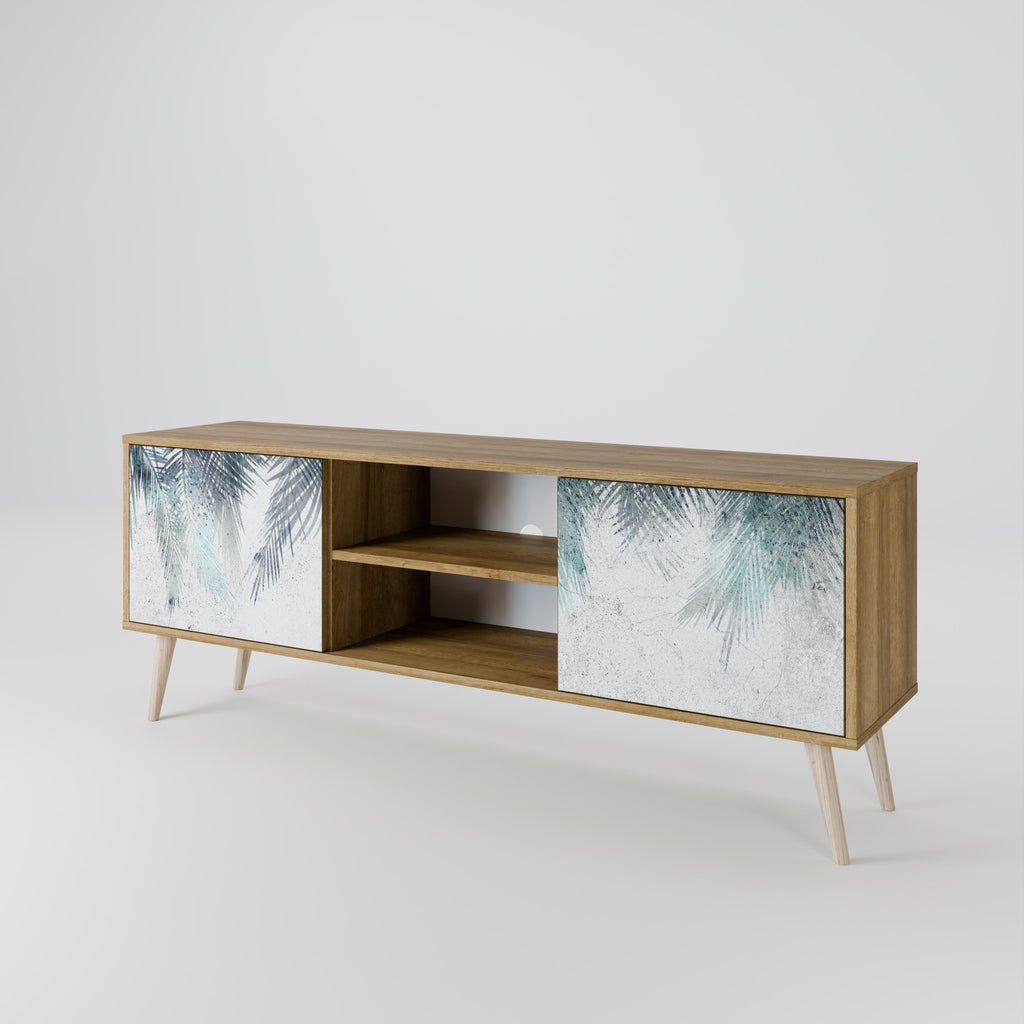 Mueble de TV de 2 puertas PALM VEIL con efecto roble