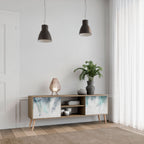 PALM VEIL Mueble de TV de 2 Puertas en Efecto Roble