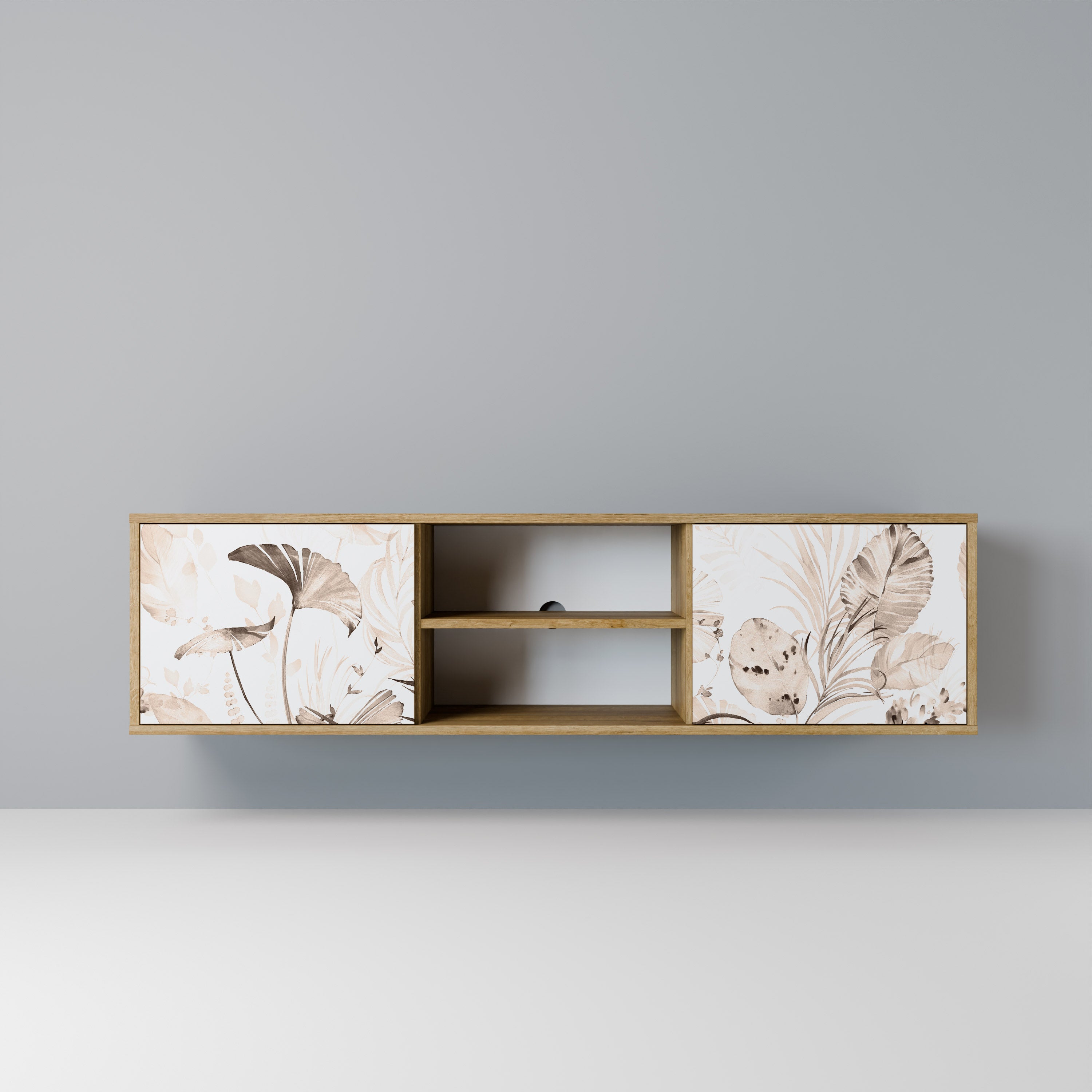 Mueble de TV de 2 puertas WILD TENDERNESS en efecto roble