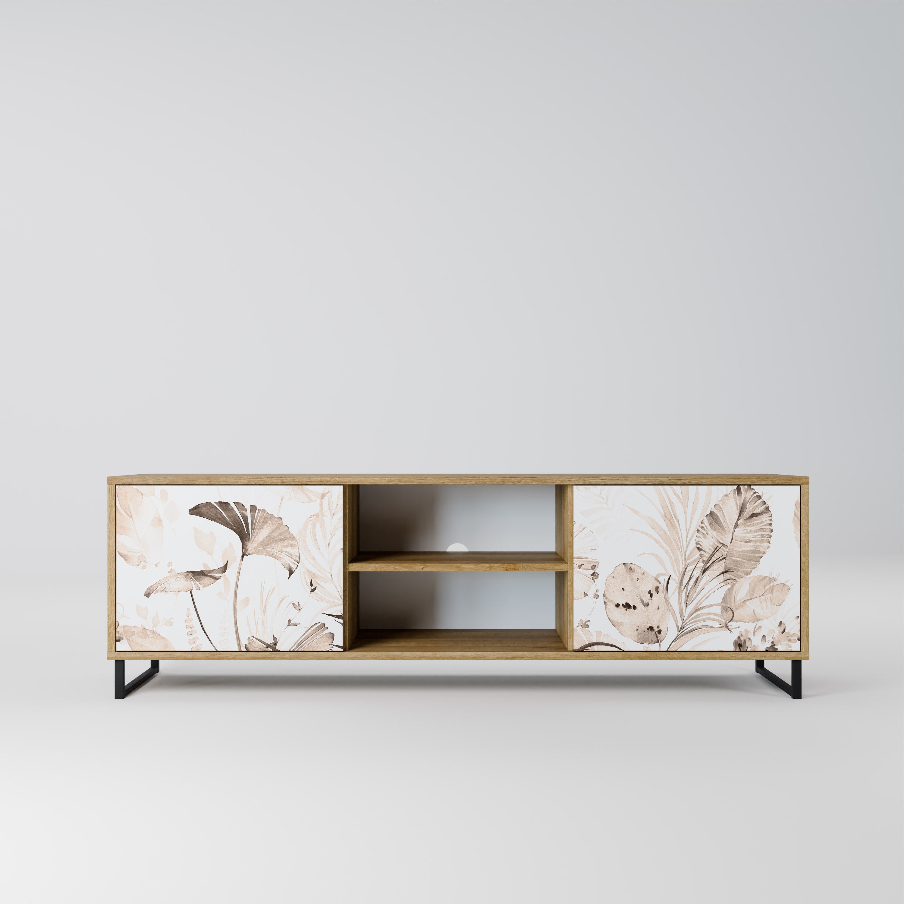 Mueble de TV de 2 puertas WILD TENDERNESS en efecto roble