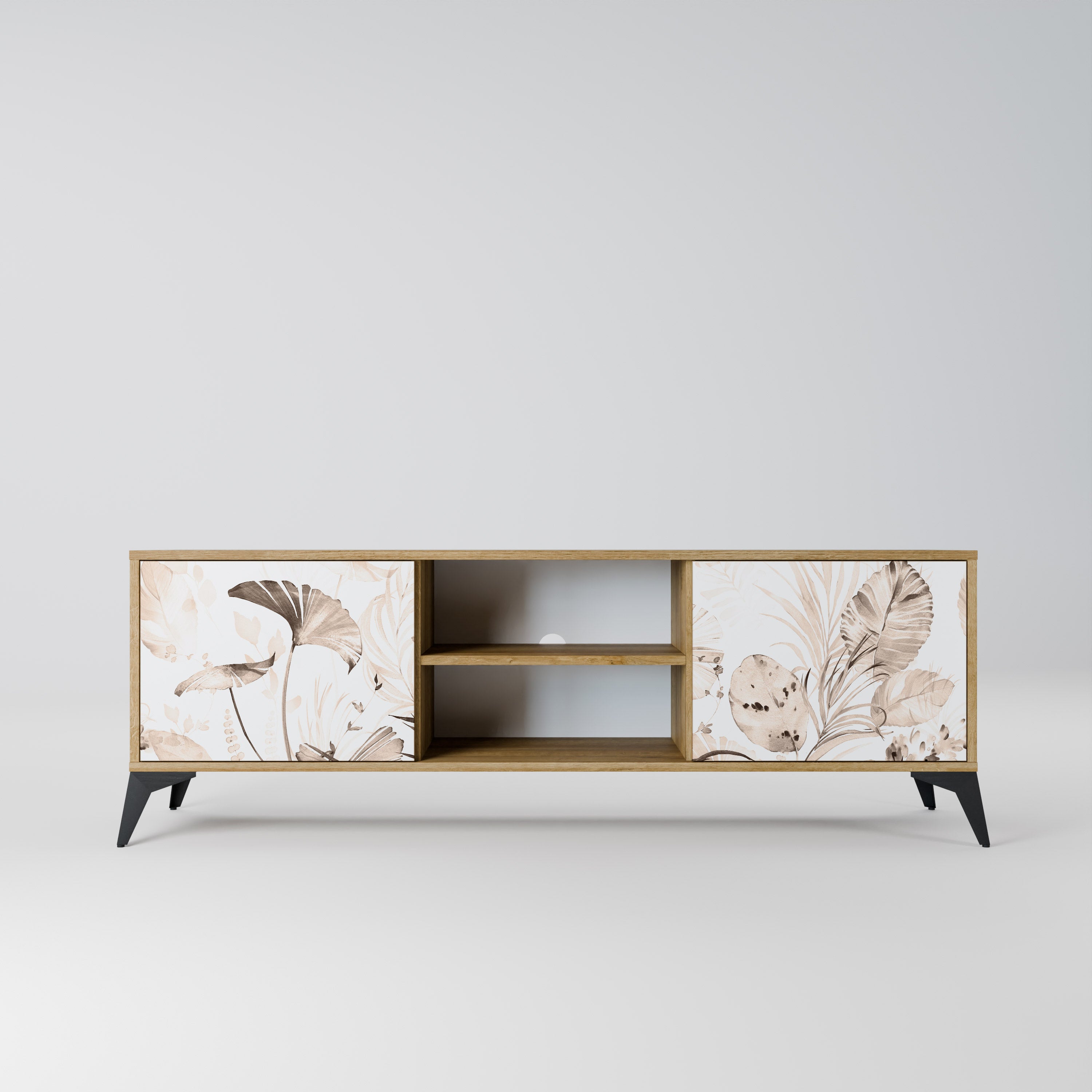 Mueble de TV de 2 puertas WILD TENDERNESS en efecto roble