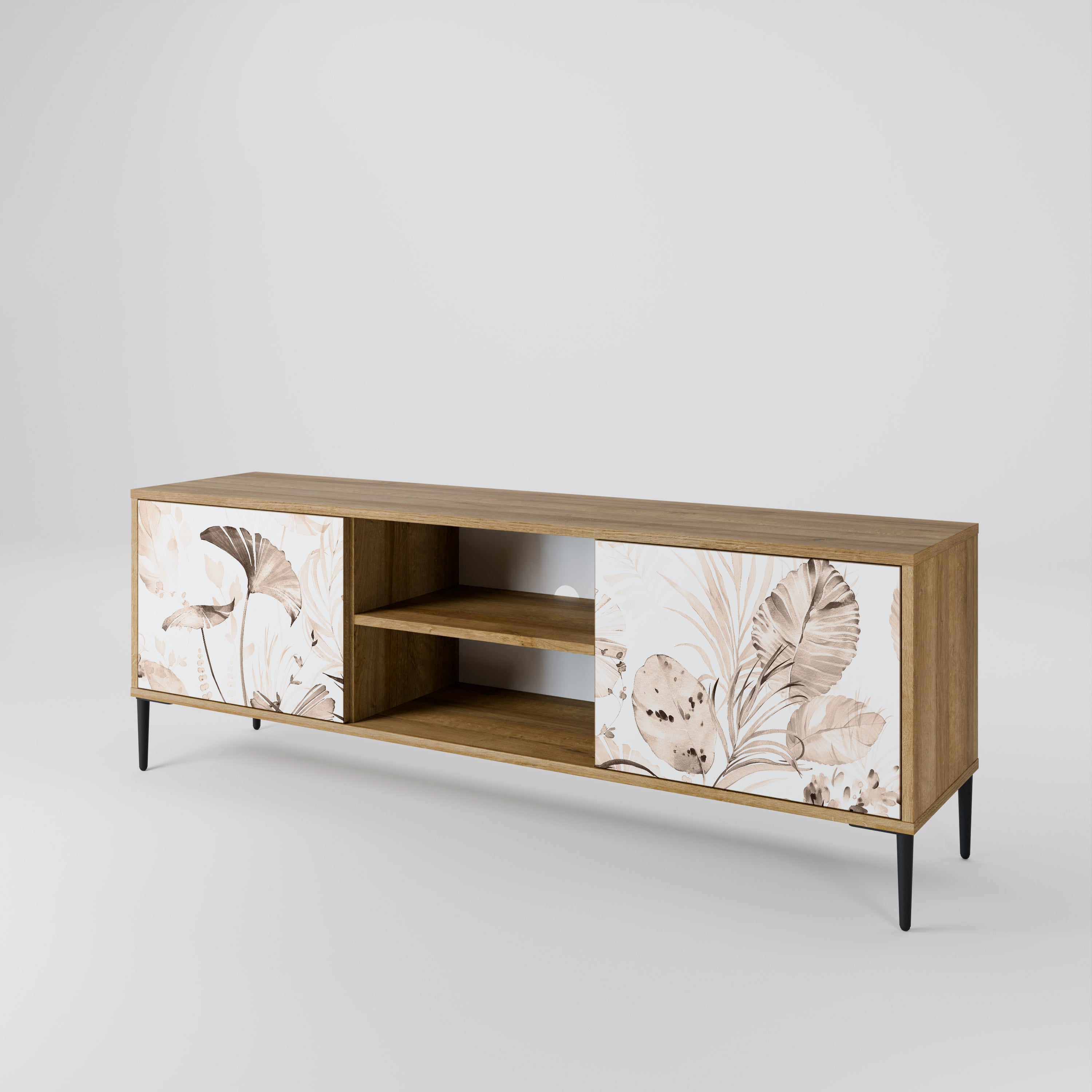 Mueble de TV de 2 puertas WILD TENDERNESS en efecto roble