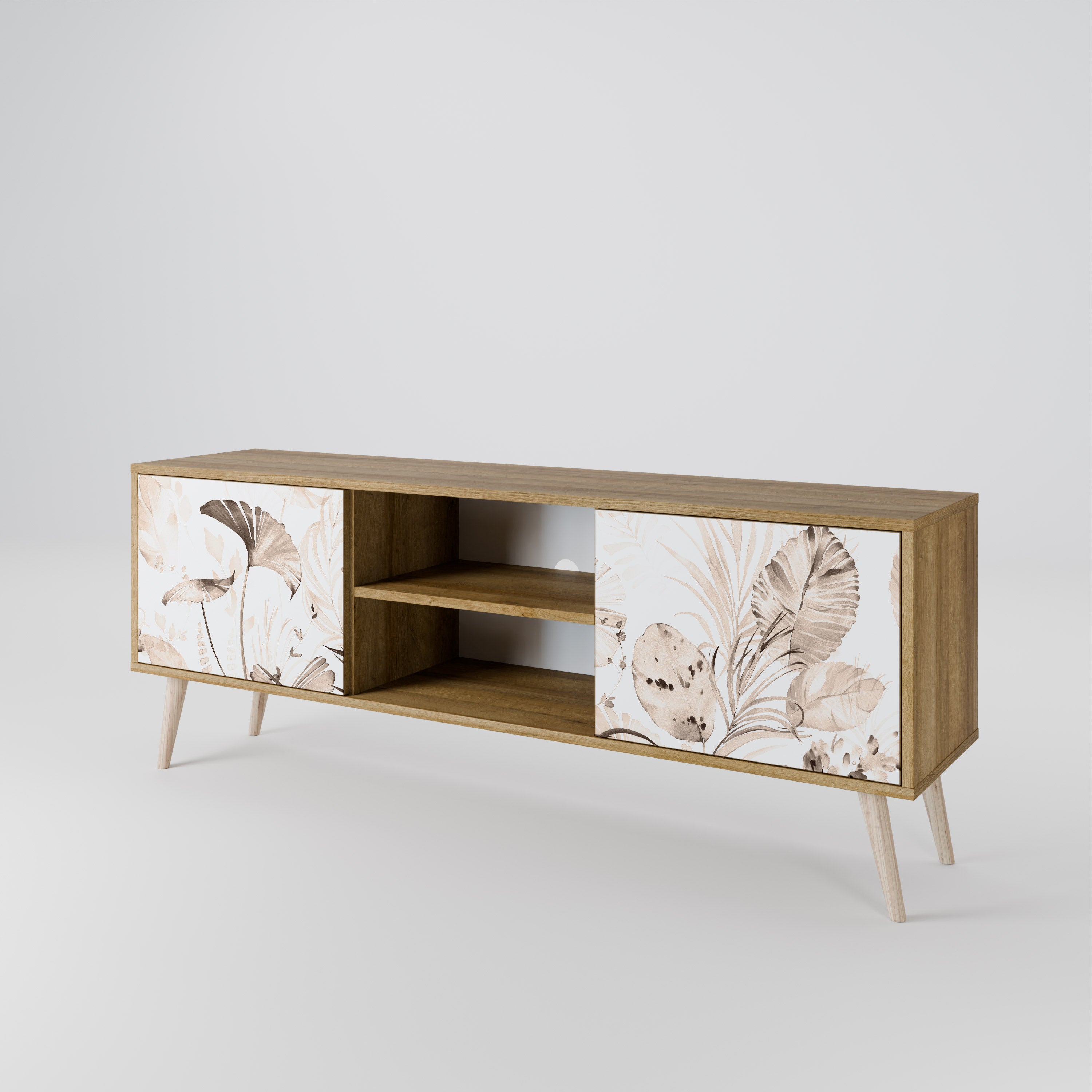 Mueble de TV de 2 puertas WILD TENDERNESS en efecto roble