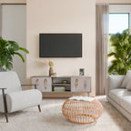 THE DELIQUESCE Mueble de TV de 2 Puertas en Efecto Roble