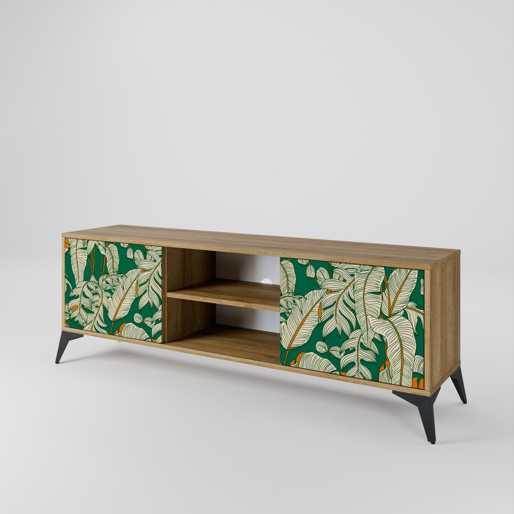 Mueble de TV de 2 puertas VERDANT PLEASURES con efecto roble