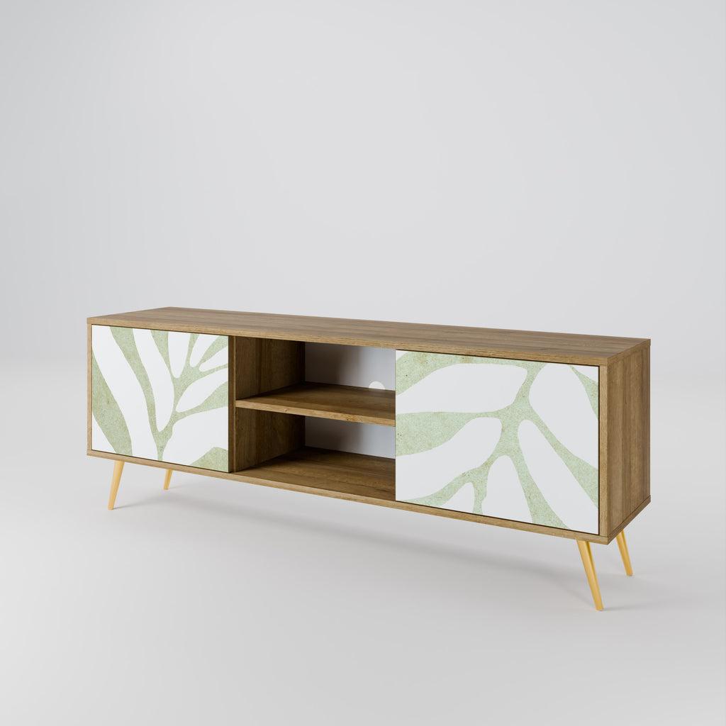 BOTANICAL SPARK 2-Door TV Stand in Oak Effect
