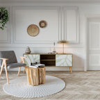 BOTANICAL SPARK 2-Door TV Stand in Oak Effect